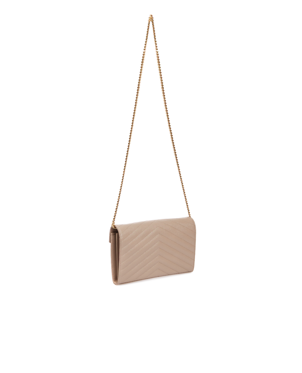 Шкіряна сумка Cassandre Chain Wallet Saint Laurent 377828-BOW01, бежевий колір • Купити в інтернет-магазині Kameron