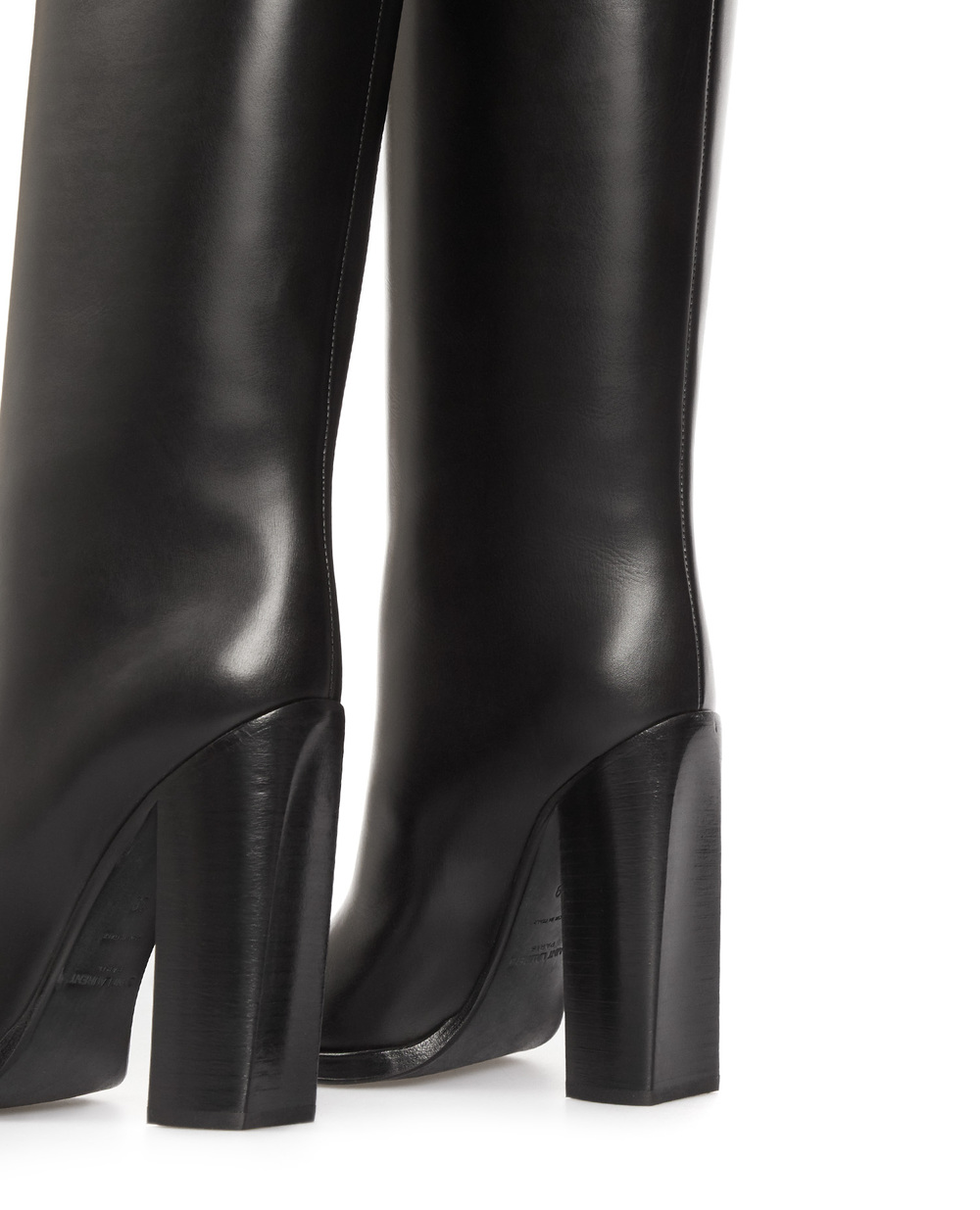 Кожаные сапоги Saint Laurent 673861-2W700, черный цвет • Купить в интернет-магазине Kameron