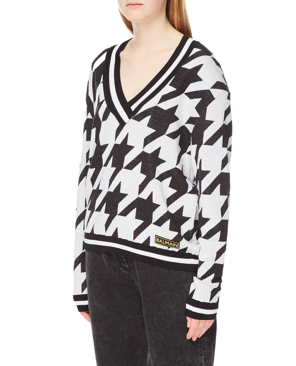 Шерстяной пуловер Balmain YF1KB005KC09, разноцветный цвет • Купить в интернет-магазине Kameron