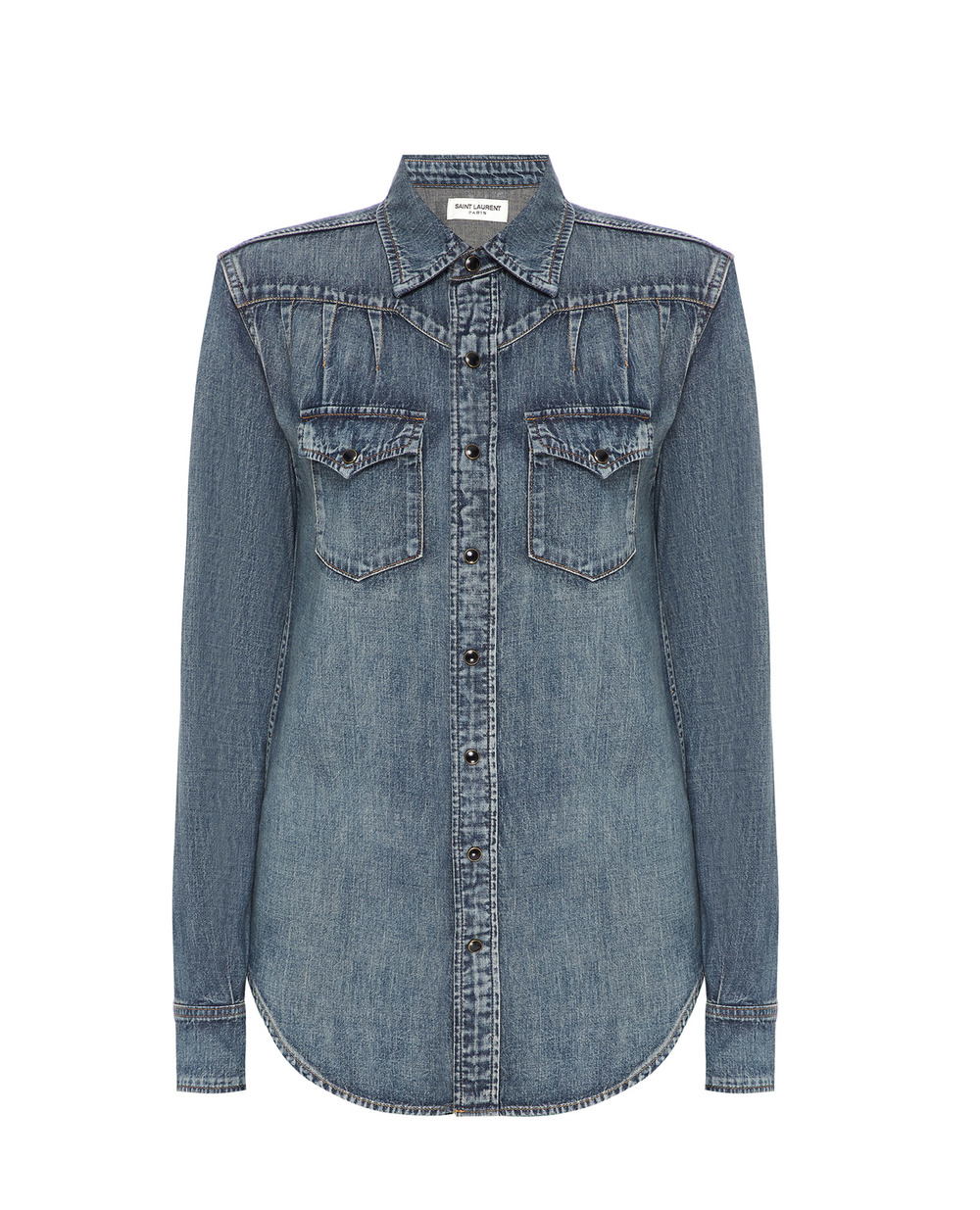 Джинсовая рубашка Saint Laurent 656792-Y24AA, голубой цвет • Купить в интернет-магазине Kameron