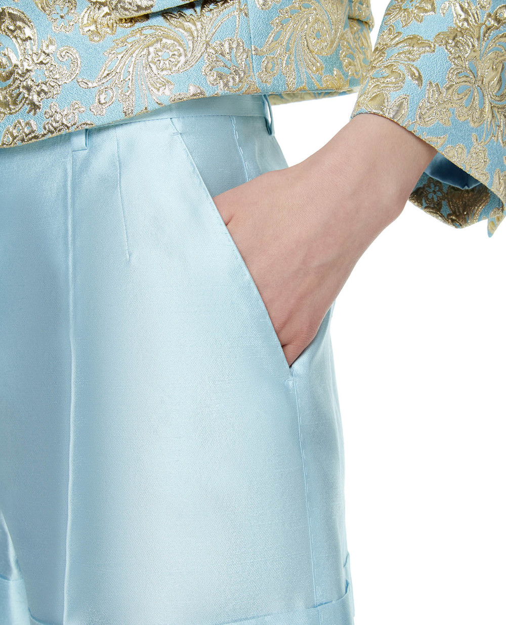 Шелковые шорты Dolce&Gabbana FTBUCT-FU1L5, голубой цвет • Купить в интернет-магазине Kameron