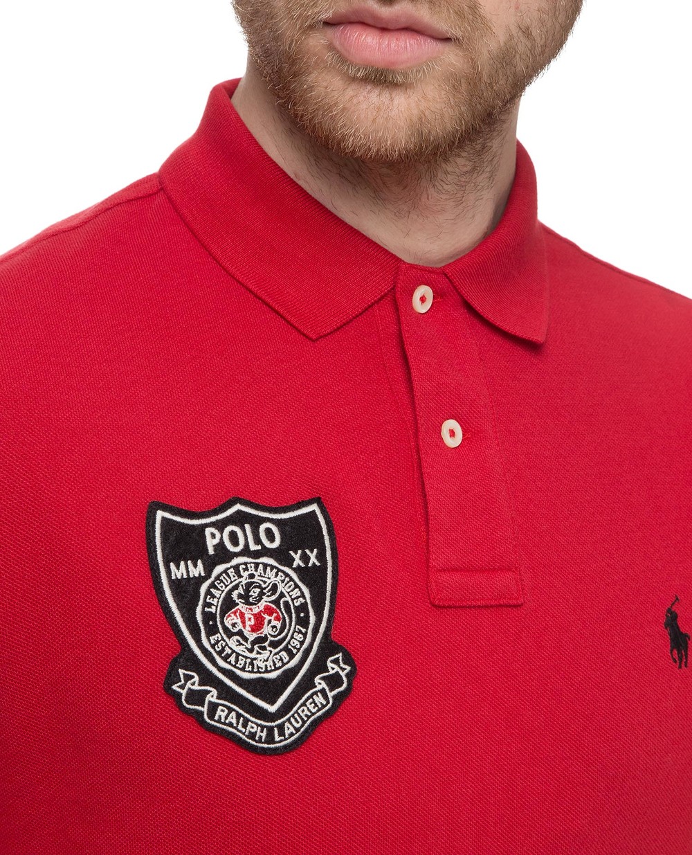 Поло Custom Slim Fit Polo Ralph Lauren 710787743002, красный колір • Купити в інтернет-магазині Kameron