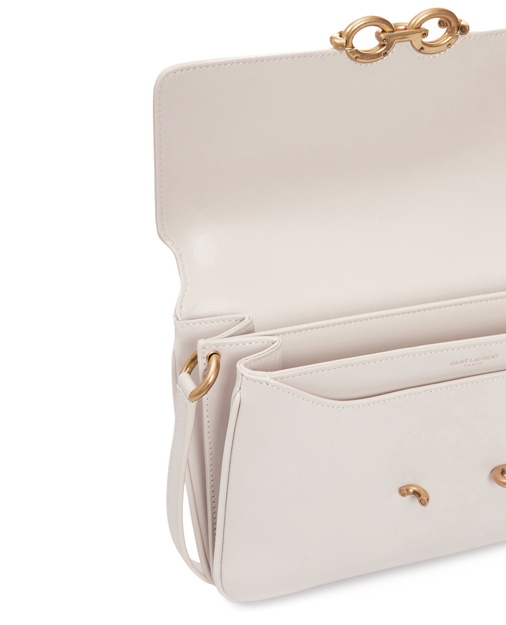 Кожаная сумка Le Maillon Saint Laurent 649795-2R20W-, бежевый цвет • Купить в интернет-магазине Kameron