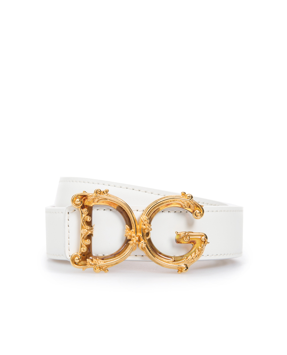 Кожаный ремень Dolce&Gabbana BE1348-AX095, белый цвет • Купить в интернет-магазине Kameron