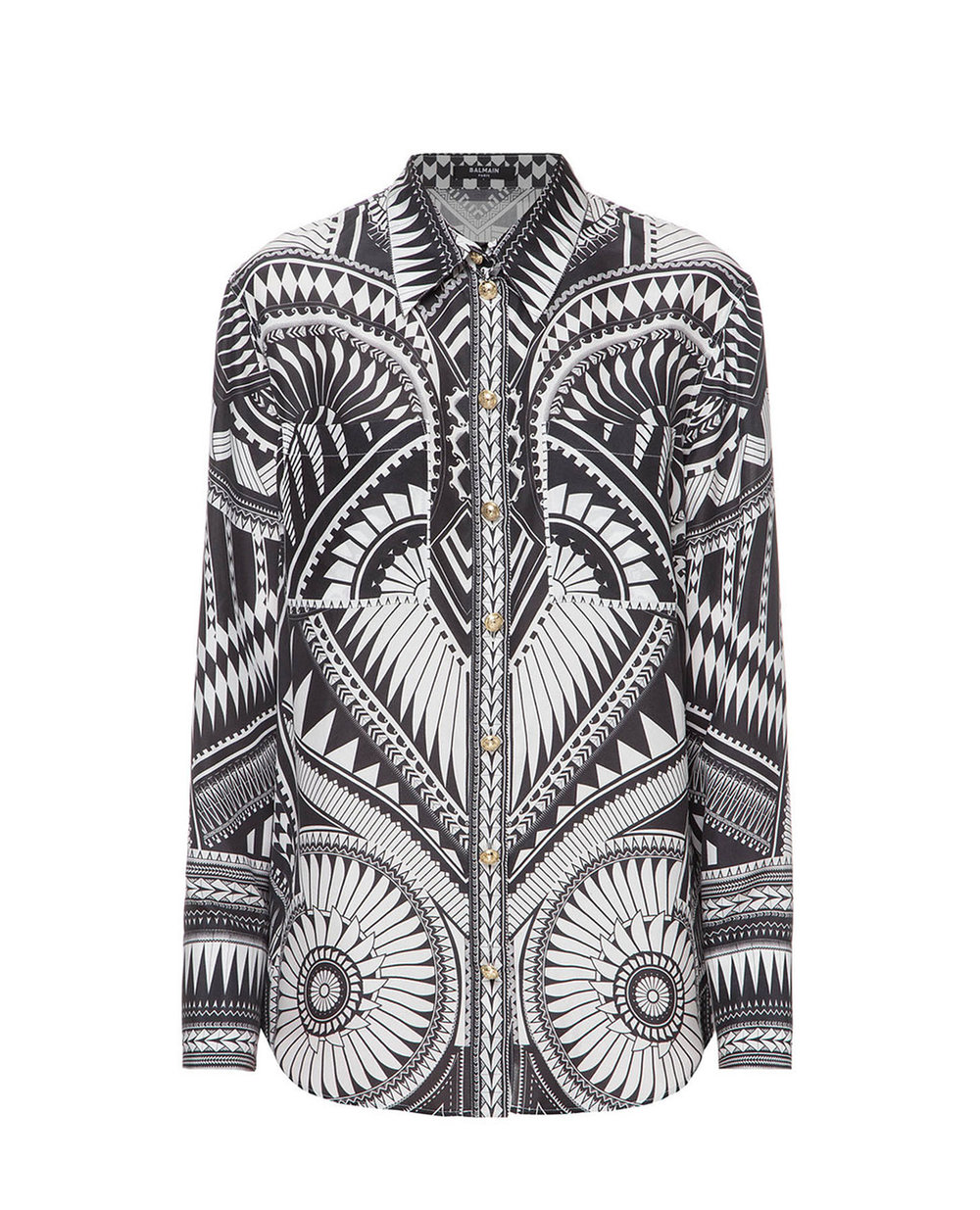 Шелковая блуза Balmain TF12654I339, разноцветный цвет • Купить в интернет-магазине Kameron