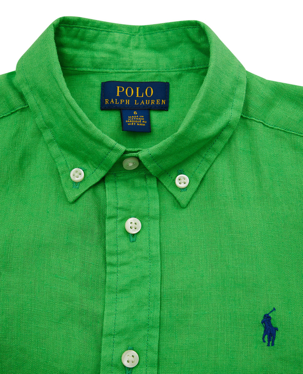 Детская льняная рубашка Polo Ralph Lauren Kids 323865270009, зеленый цвет • Купить в интернет-магазине Kameron
