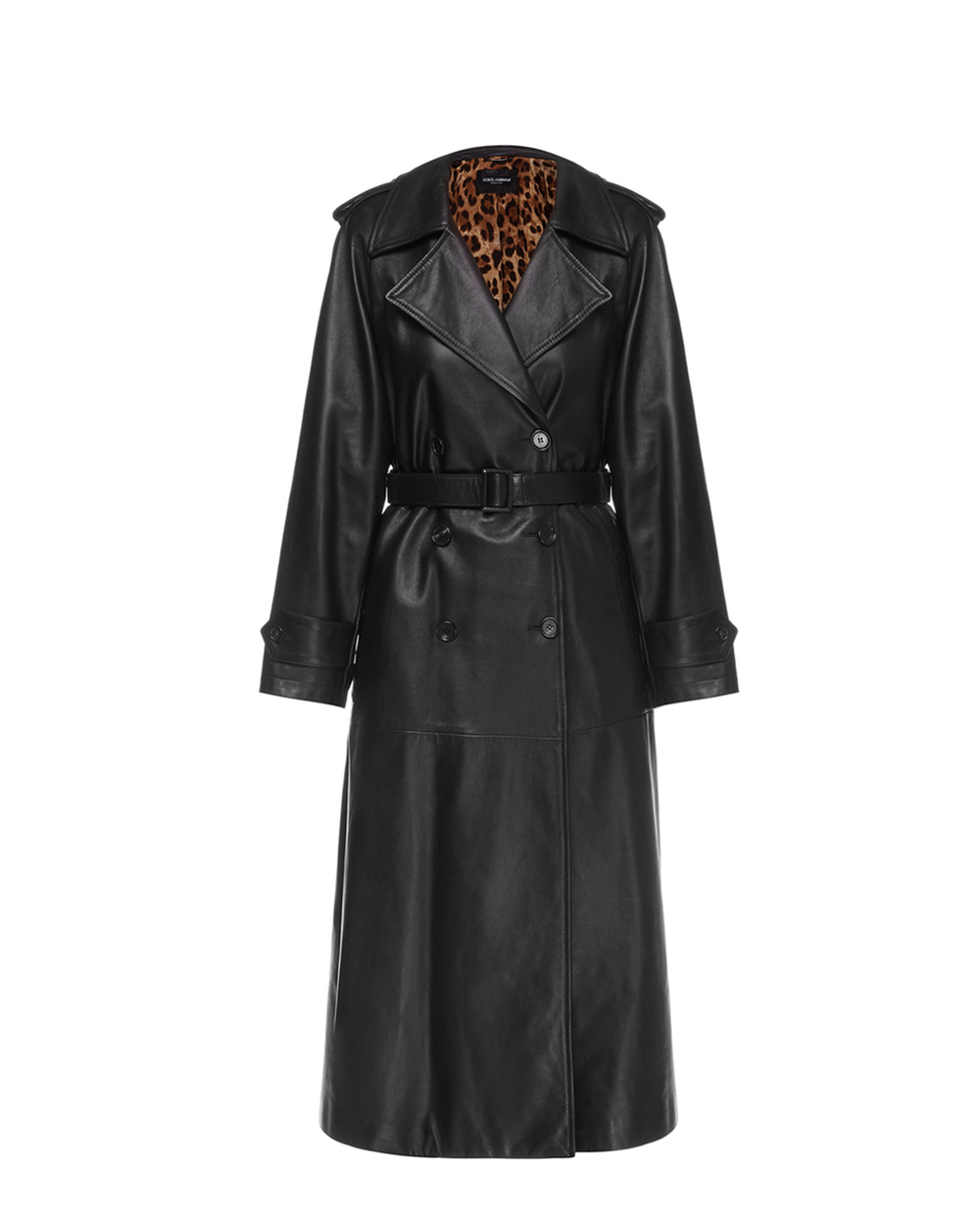 Шкіряний тренч Dolce&Gabbana F0A15L-HULJ7, чорний колір • Купити в інтернет-магазині Kameron