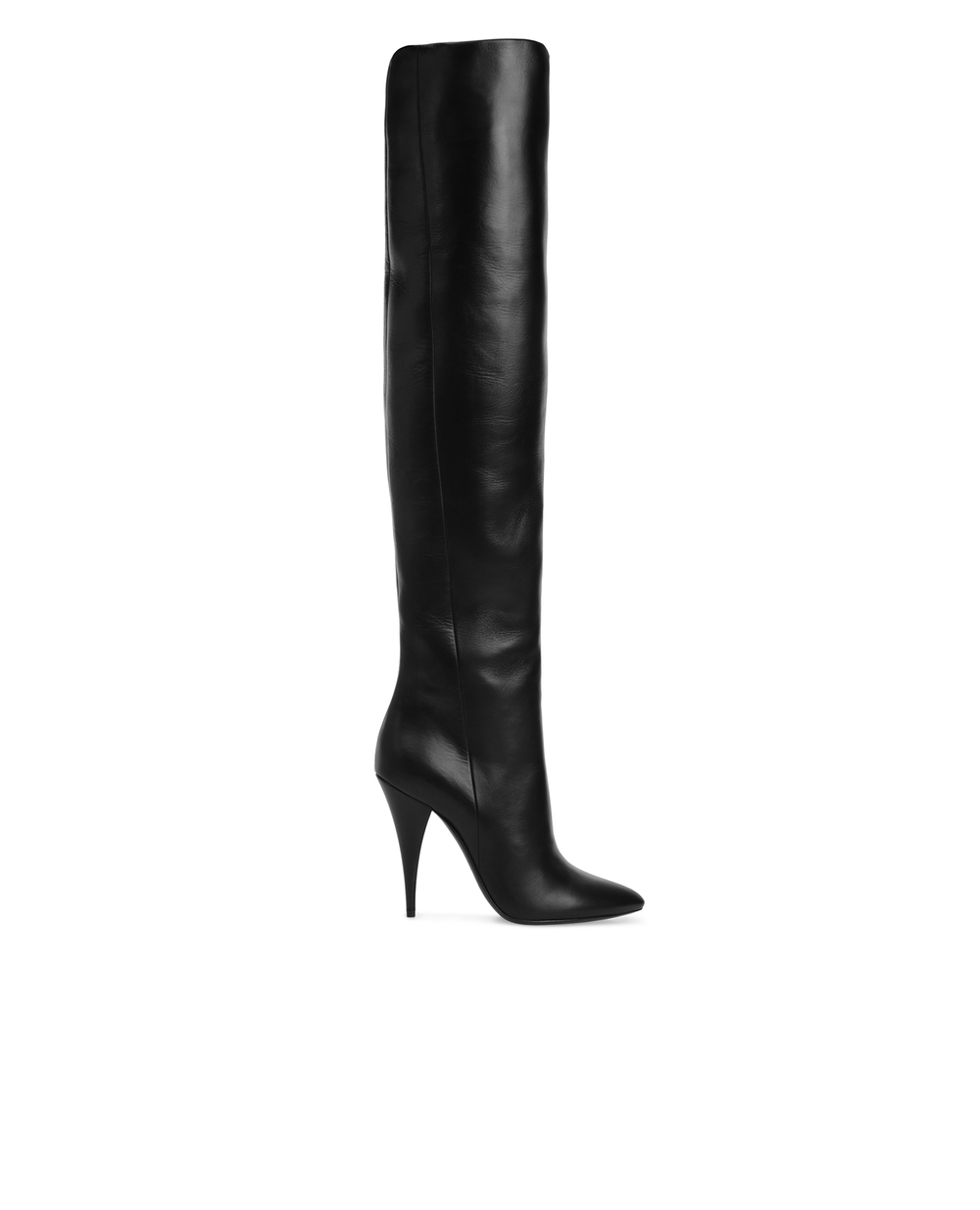 Шкіряні ботфорти Kiki Saint Laurent 591644-1K400, чорний колір • Купити в інтернет-магазині Kameron