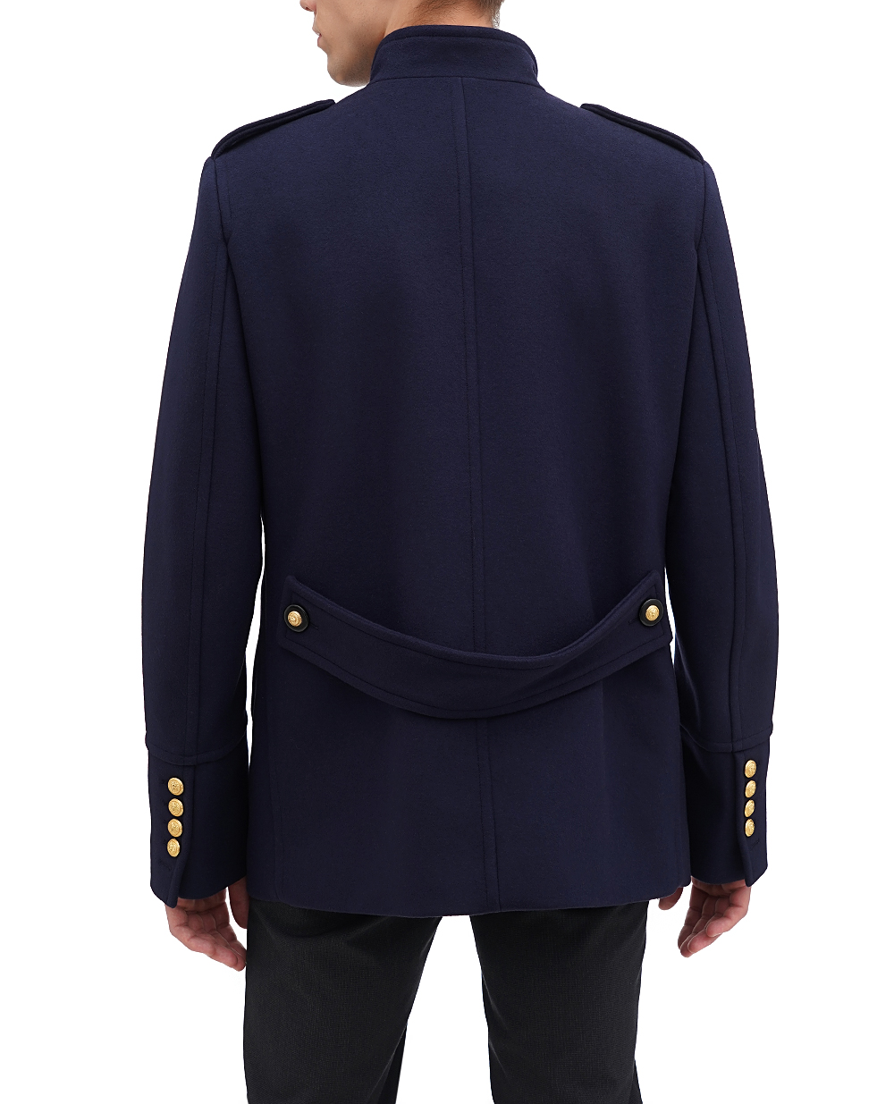 Вовняне пальто Balmain BH0UC030WB72, темно синій колір • Купити в інтернет-магазині Kameron