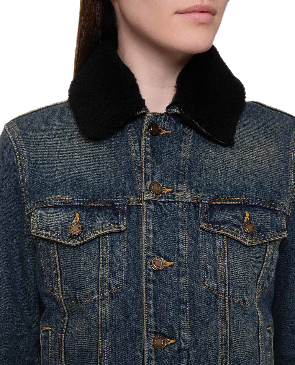 Джинсовая куртка Saint Laurent 578147-YV868, синий цвет • Купить в интернет-магазине Kameron