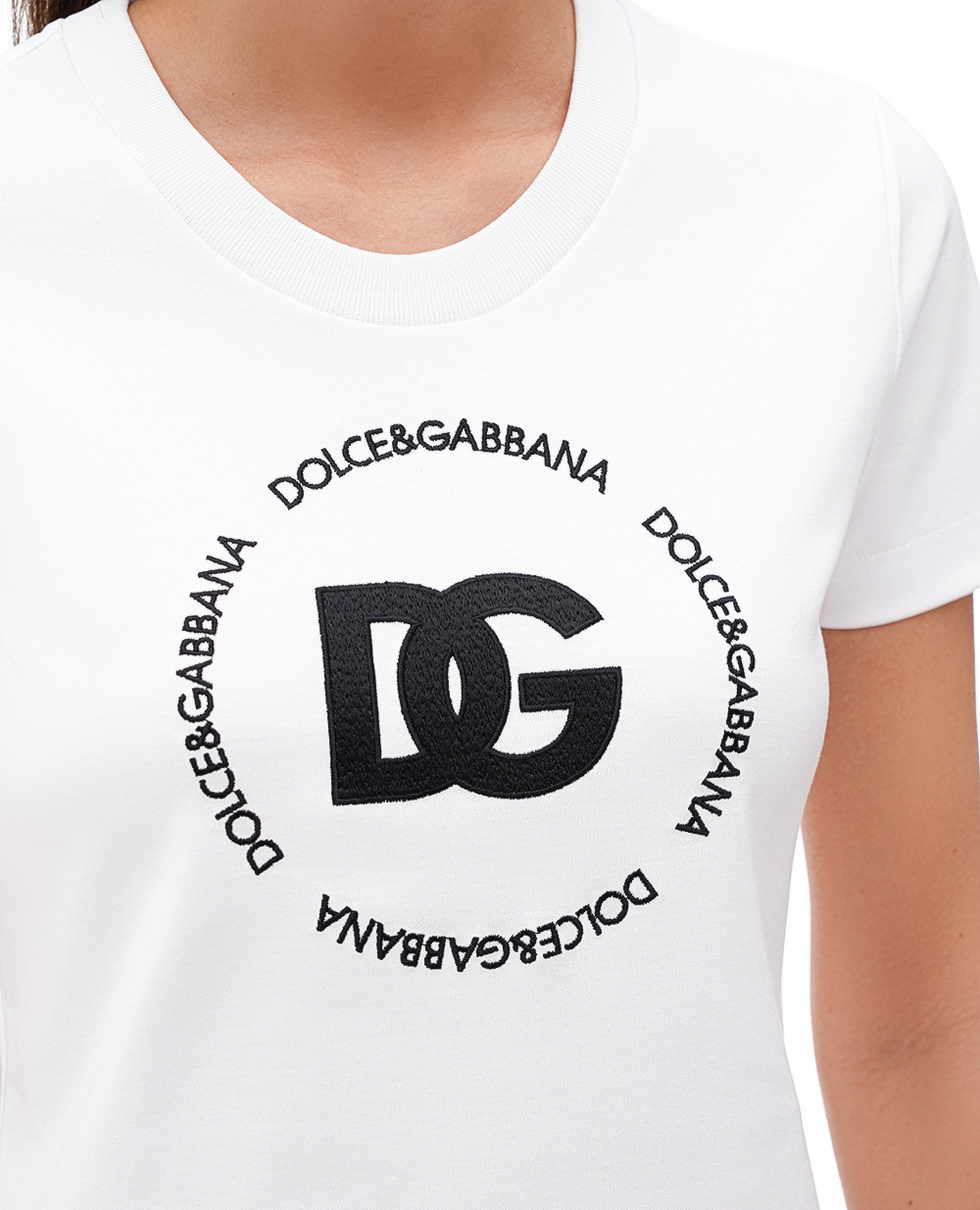 Футболка Dolce&Gabbana F8T00Z-GDB5U, белый цвет • Купить в интернет-магазине Kameron
