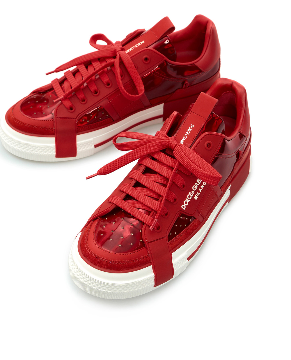 Шкіряні снікери Dolce&Gabbana CS1863-AO737, красный колір • Купити в інтернет-магазині Kameron