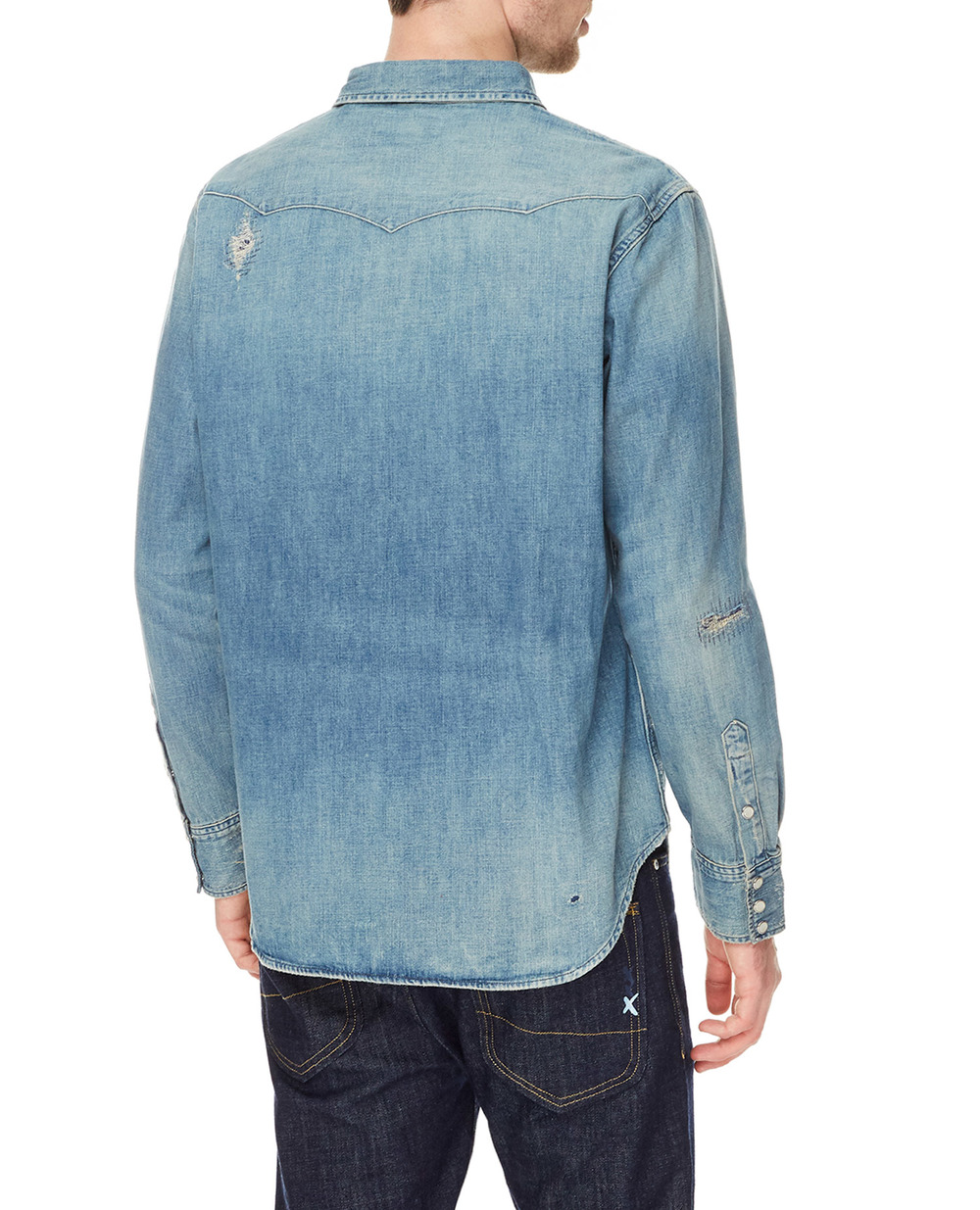 Джинсовая рубашка Polo Ralph Lauren 710809299002, голубой цвет • Купить в интернет-магазине Kameron