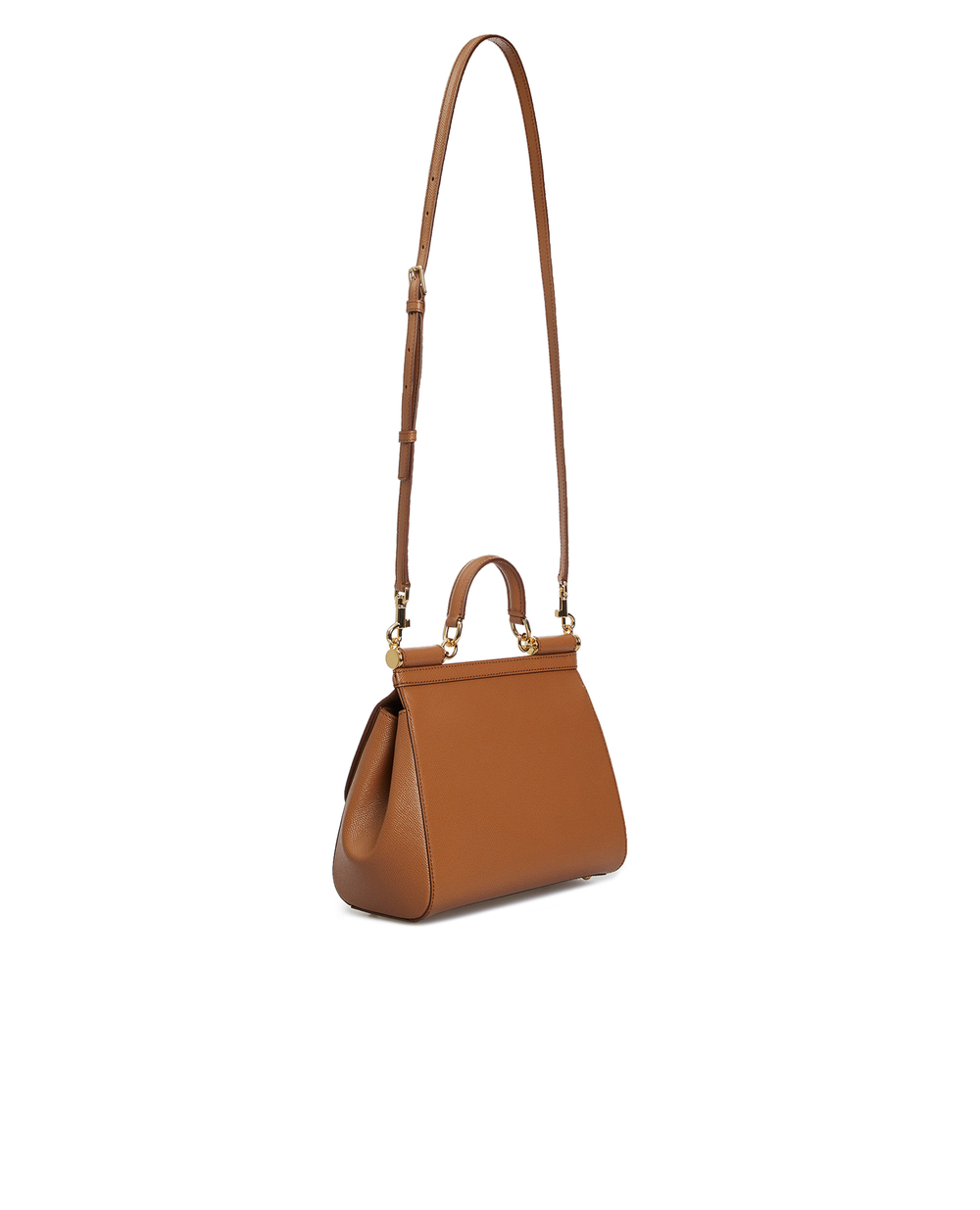 Кожаная сумка Sicily Large Dolce&Gabbana BB6002-A1001, коричневый цвет • Купить в интернет-магазине Kameron