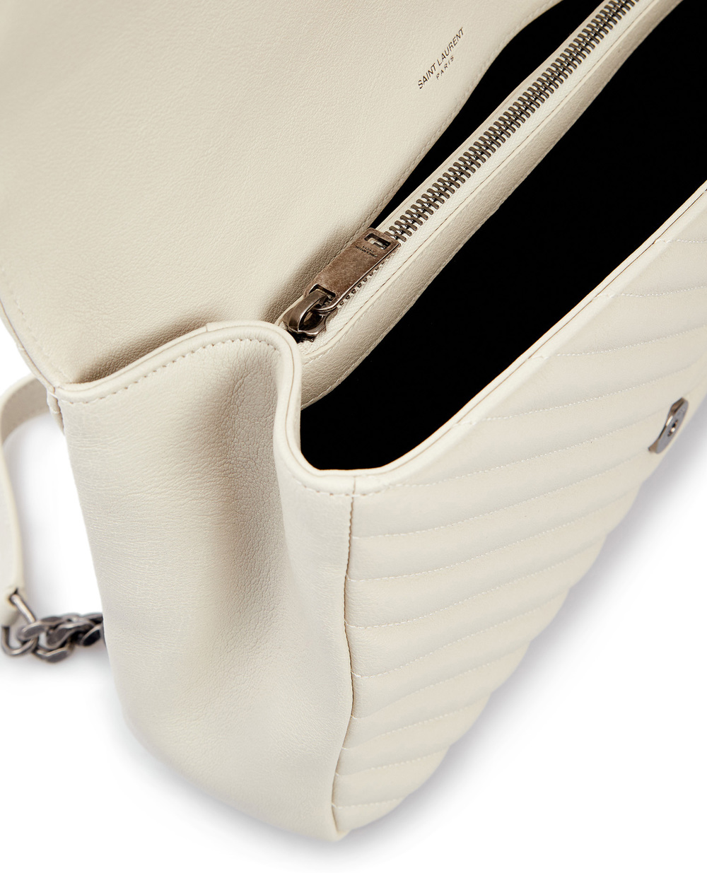 Шкіряна сумка College Saint Laurent 600278-BRM04, білий колір • Купити в інтернет-магазині Kameron