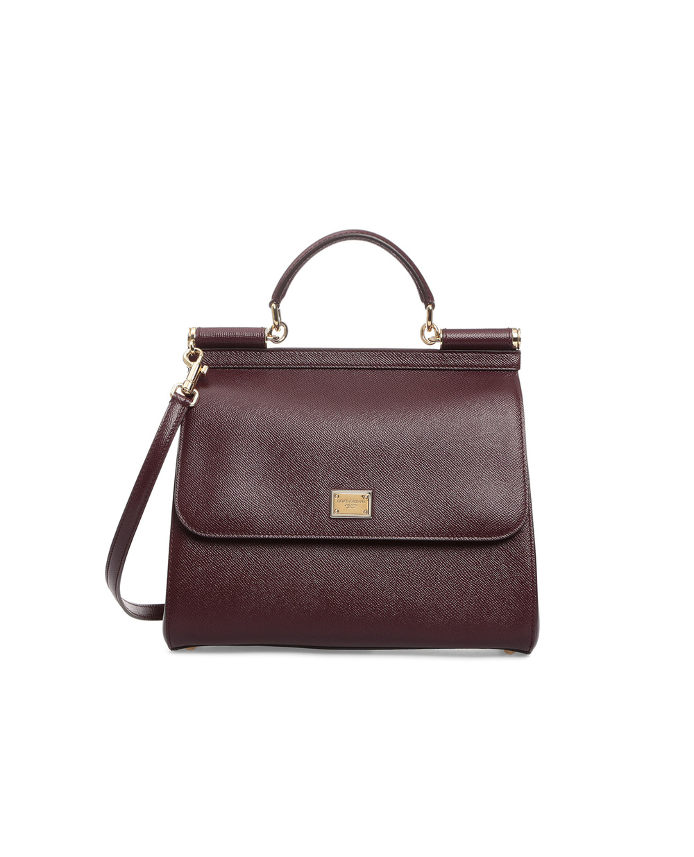 Шкіряна сумка Sicily Dolce&Gabbana BB6235-A1001FW18, бордовий колір • Купити в інтернет-магазині Kameron