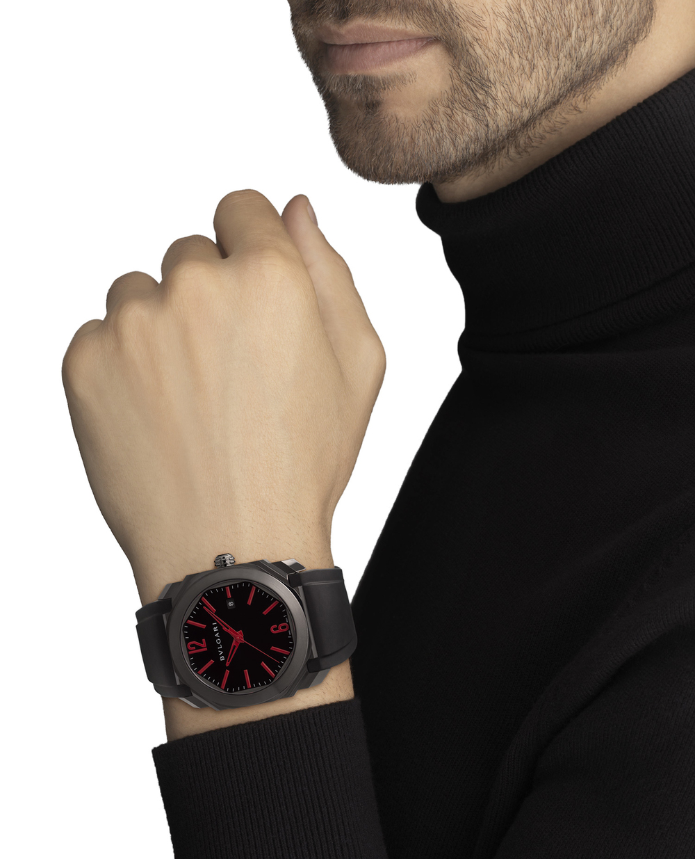 Годинник Octo Bulgari 102738, чорний колір • Купити в інтернет-магазині Kameron