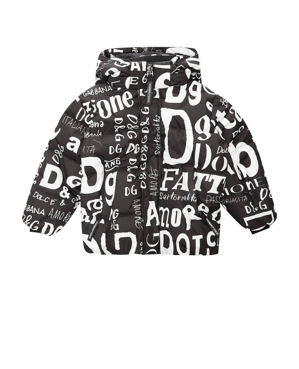 Пуховик Dolce&Gabbana Kids L4JB0J-FSSES-S, чорний колір • Купити в інтернет-магазині Kameron