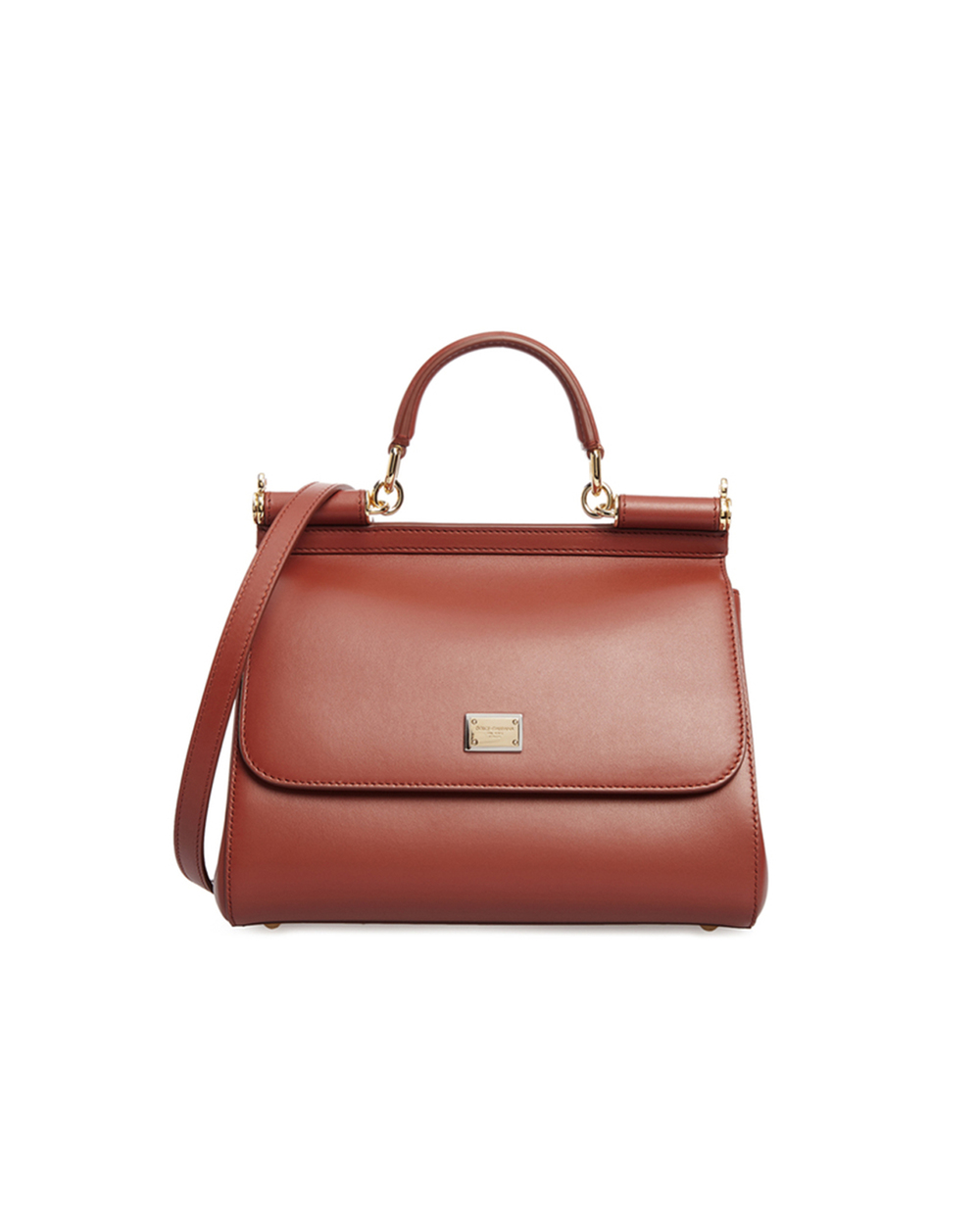 Кожаная сумка Sicily Dolce&Gabbana BB6002-AW752, коричневый цвет • Купить в интернет-магазине Kameron