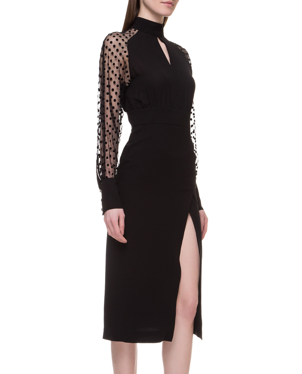 Шовкова сукня Balmain SF06889X279, чорний колір • Купити в інтернет-магазині Kameron