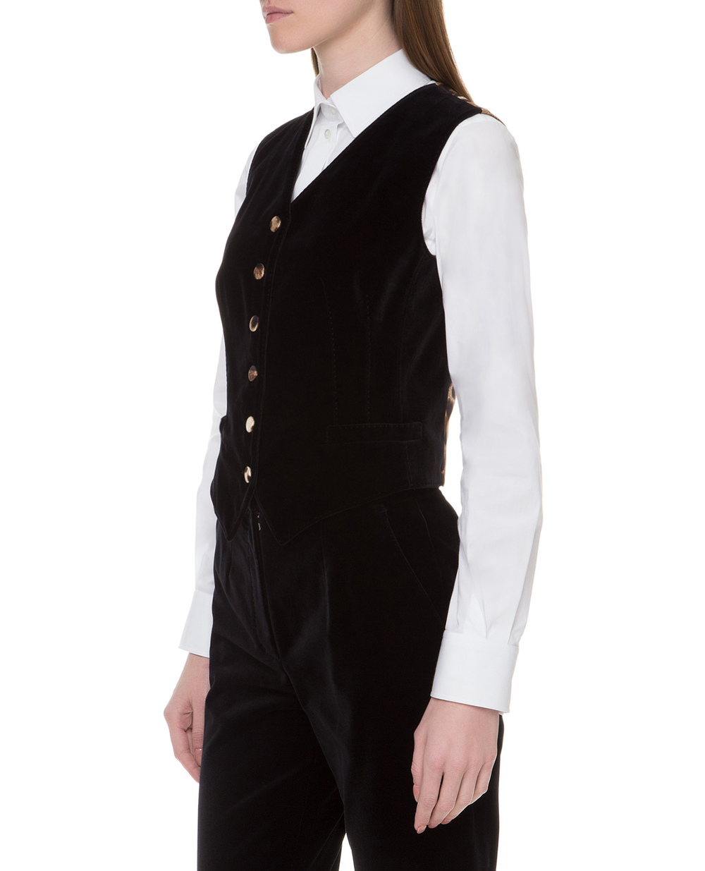Оксамитовий жилет Dolce&Gabbana F79H6T-FUVAT, чорний колір • Купити в інтернет-магазині Kameron