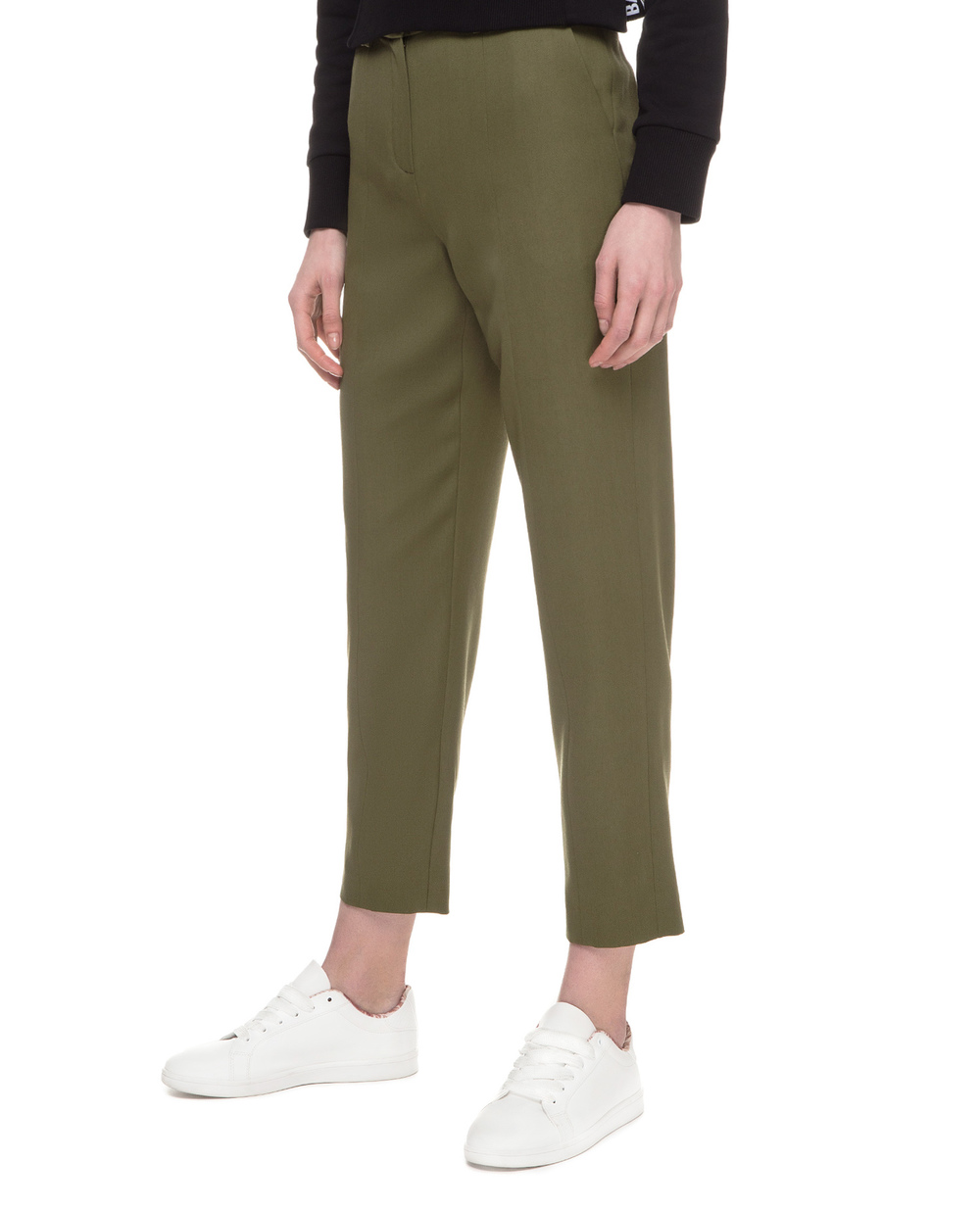 Вовняні штани Balmain TF15172167L-S, зелений колір • Купити в інтернет-магазині Kameron
