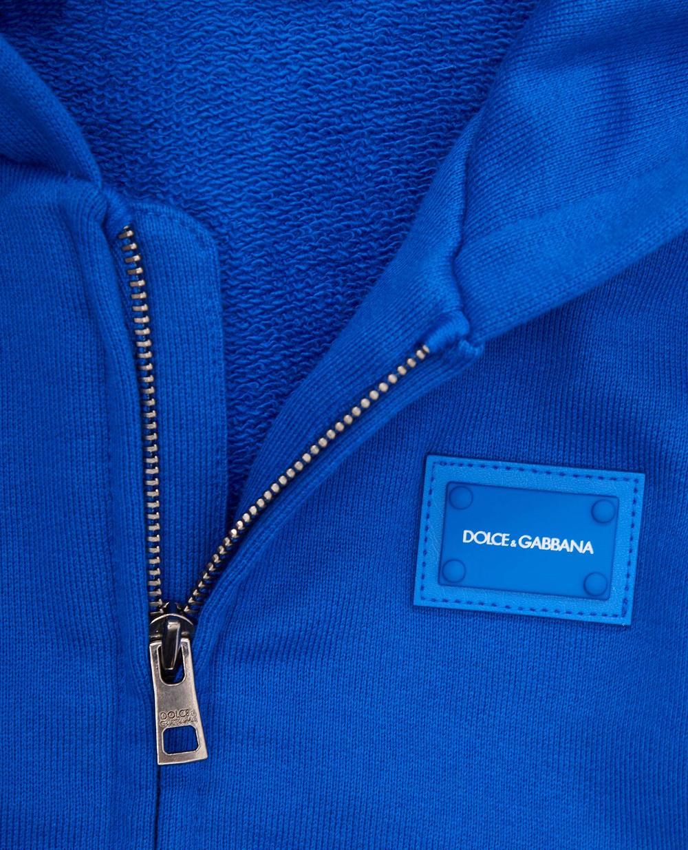 Худи Dolce&Gabbana Kids L1JW2V-G7OLJ-, синий цвет • Купить в интернет-магазине Kameron