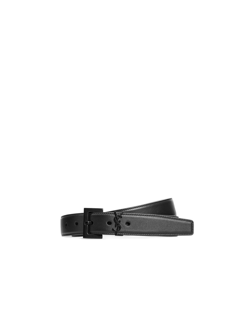 Шкіряний ремінь Saint Laurent 634440-BOO0U-, чорний колір • Купити в інтернет-магазині Kameron