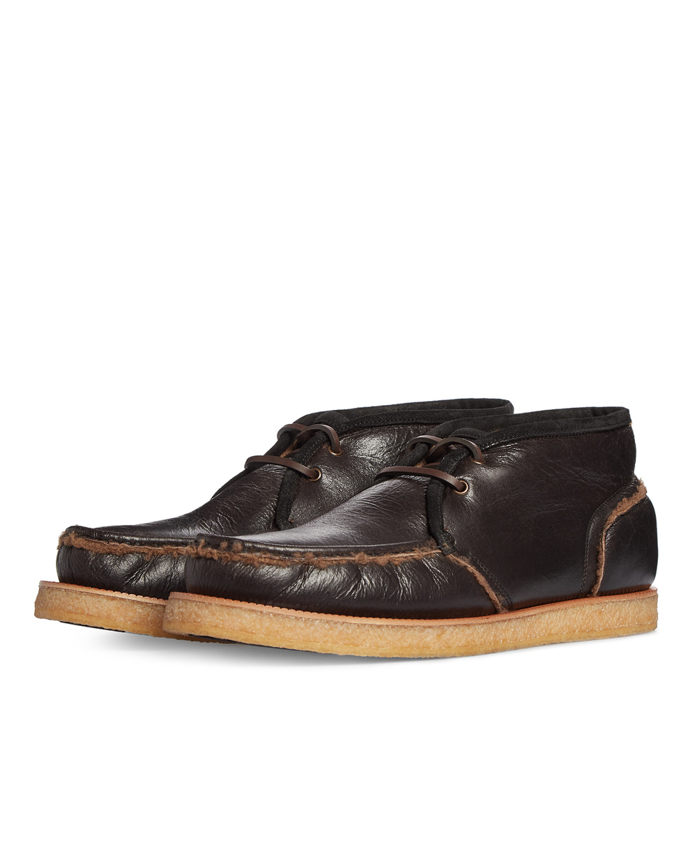Кожаные ботинки Dolce&Gabbana A60312-AW414, коричневый цвет • Купить в интернет-магазине Kameron