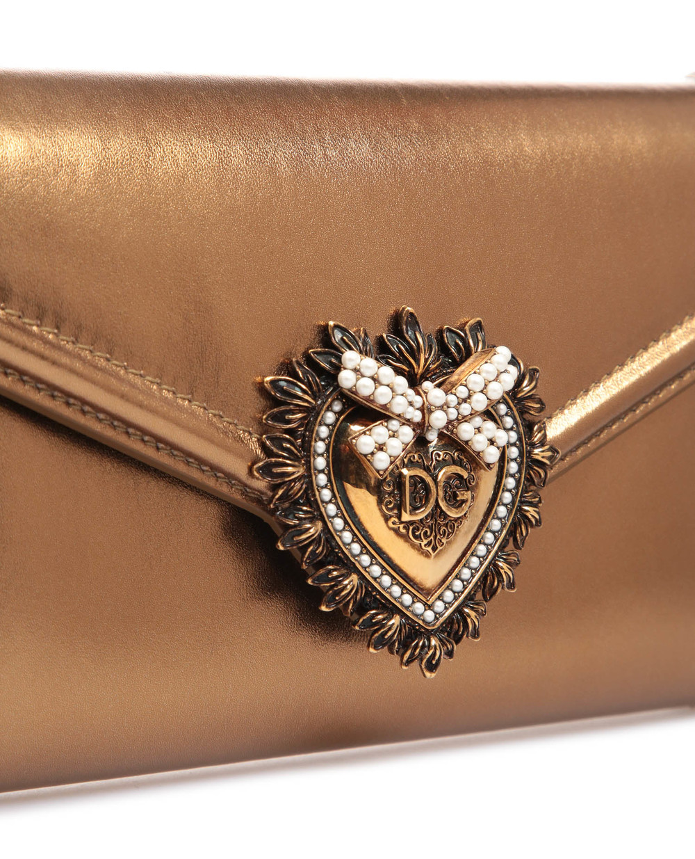 Шкіряна сумка Devotion Dolce&Gabbana BB6706-A1016, золотий колір • Купити в інтернет-магазині Kameron