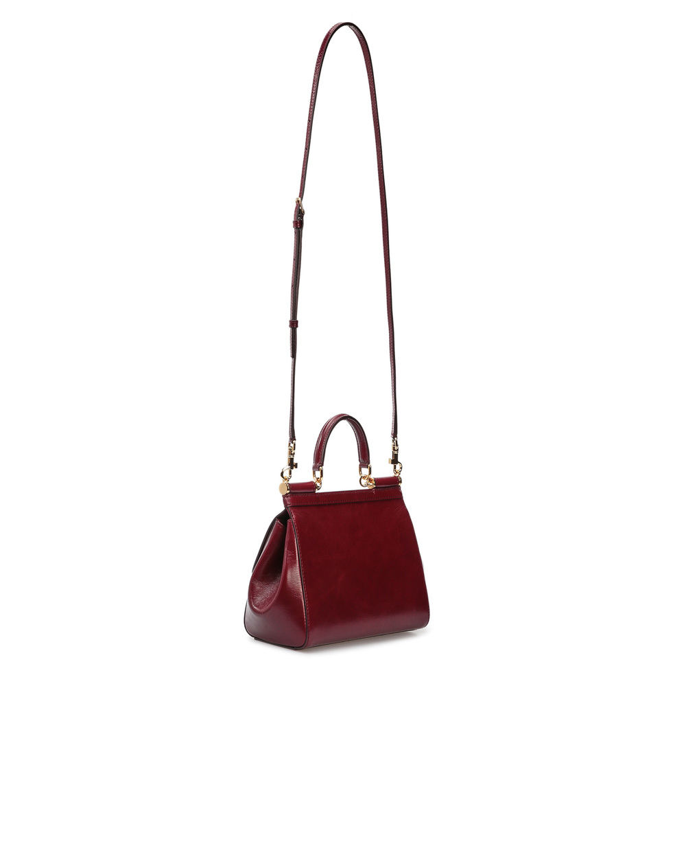 Кожаная сумка Sicily Dolce&Gabbana BB6003-AW554, бордовый цвет • Купить в интернет-магазине Kameron