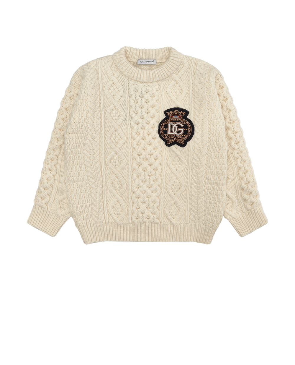 Детский шерстяной свитер Dolce&Gabbana Kids L4KWC8-JBVQ9-S, бежевый цвет • Купить в интернет-магазине Kameron