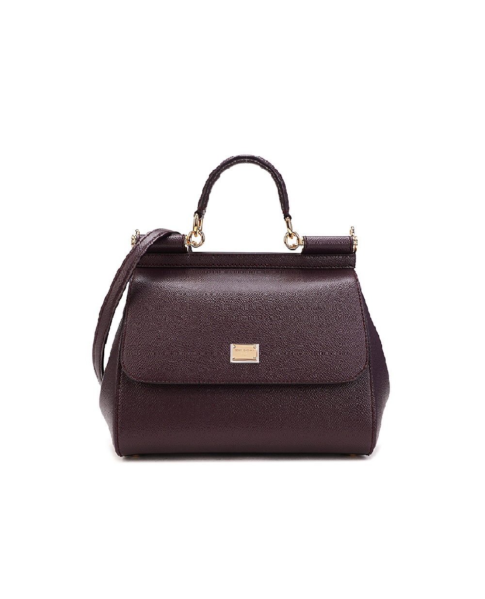 Шкіряна сумка Sicily Large Dolce&Gabbana BB6002-A1001, бордовий колір • Купити в інтернет-магазині Kameron