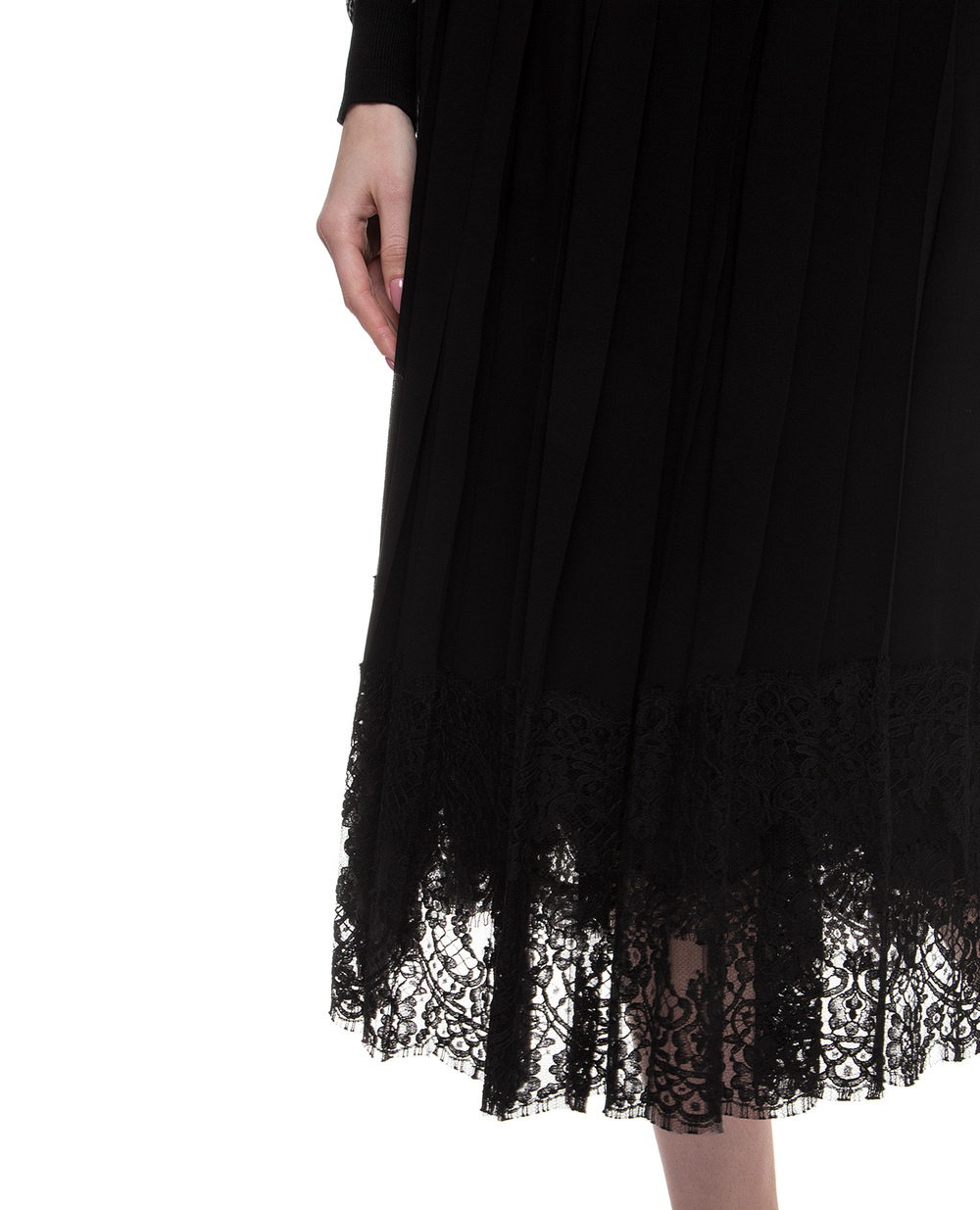 Шелковая юбка-плиссе Dolce&Gabbana F4BFTT-FU1AR, черный цвет • Купить в интернет-магазине Kameron