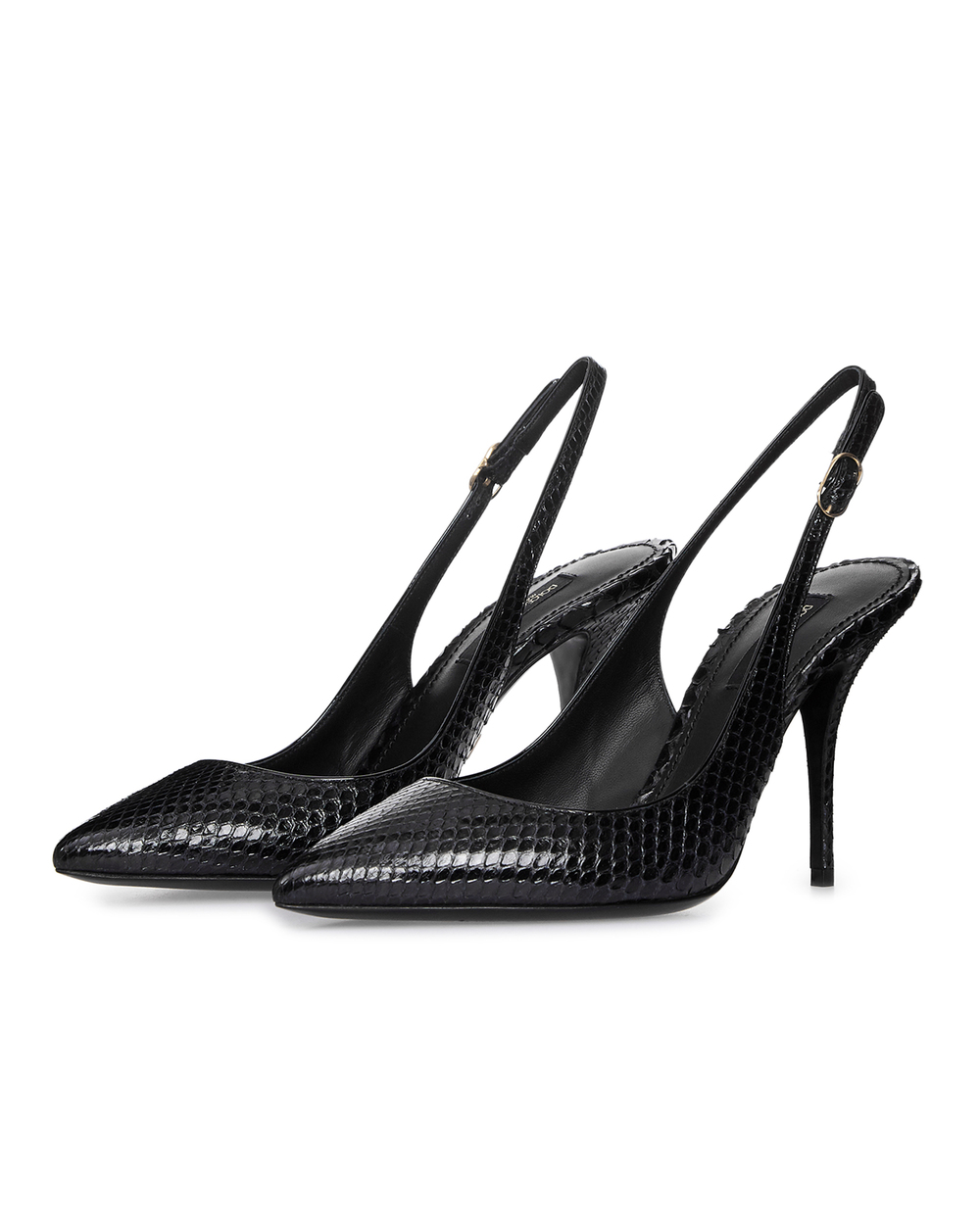 Кожаные слингбэки Dolce&Gabbana CG0423-A2V37, черный цвет • Купить в интернет-магазине Kameron