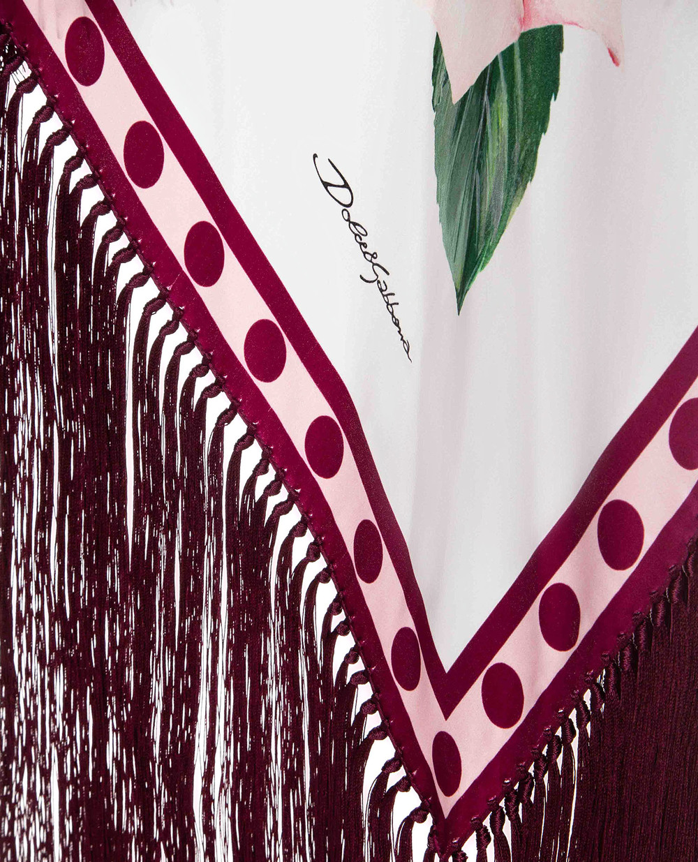 Шовкова шаль Dolce&Gabbana FS208A-GDS22, білий колір • Купити в інтернет-магазині Kameron