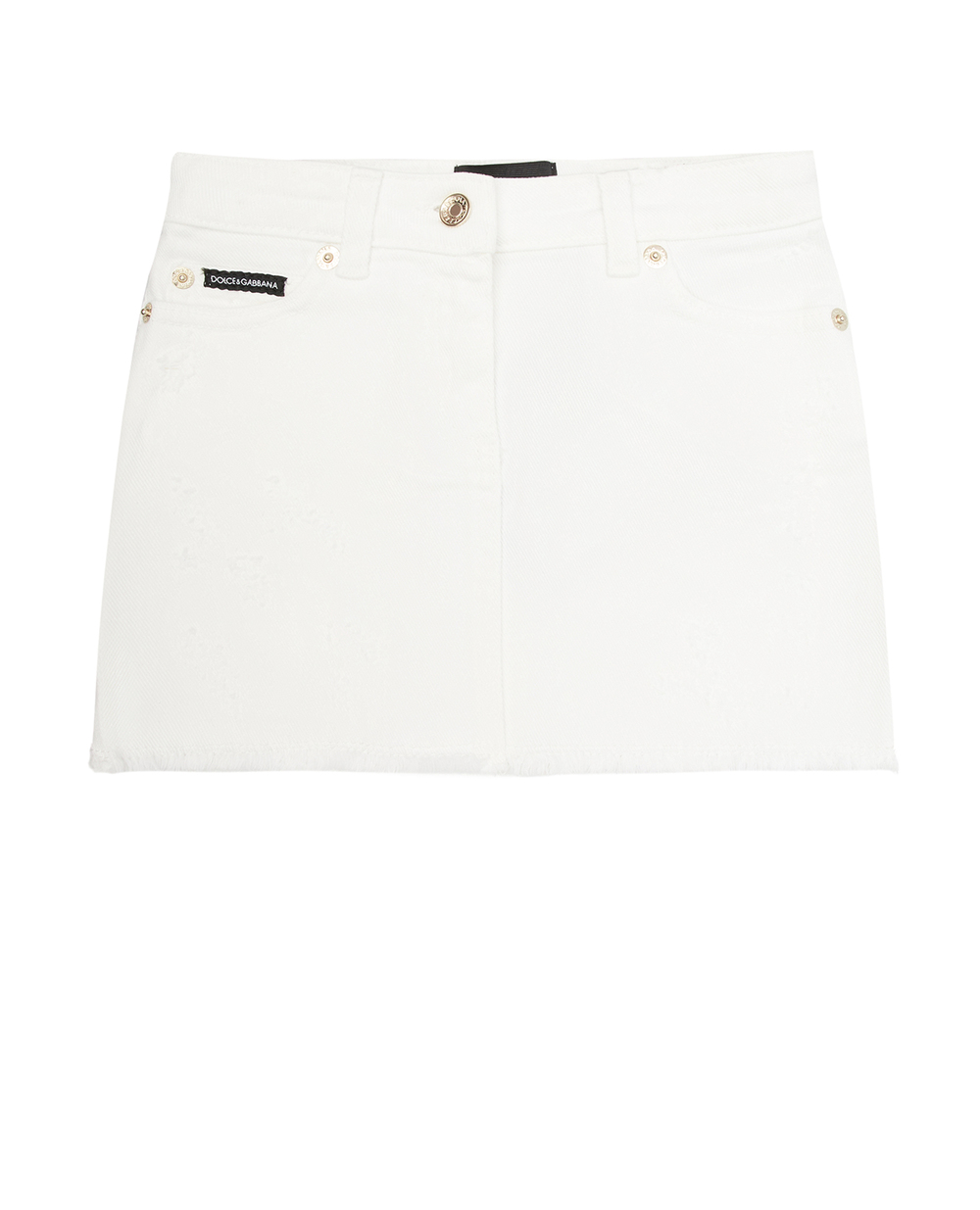 Дитяча джинсова спідниця Dolce&Gabbana Kids L54I52-LDA84-S, білий колір • Купити в інтернет-магазині Kameron