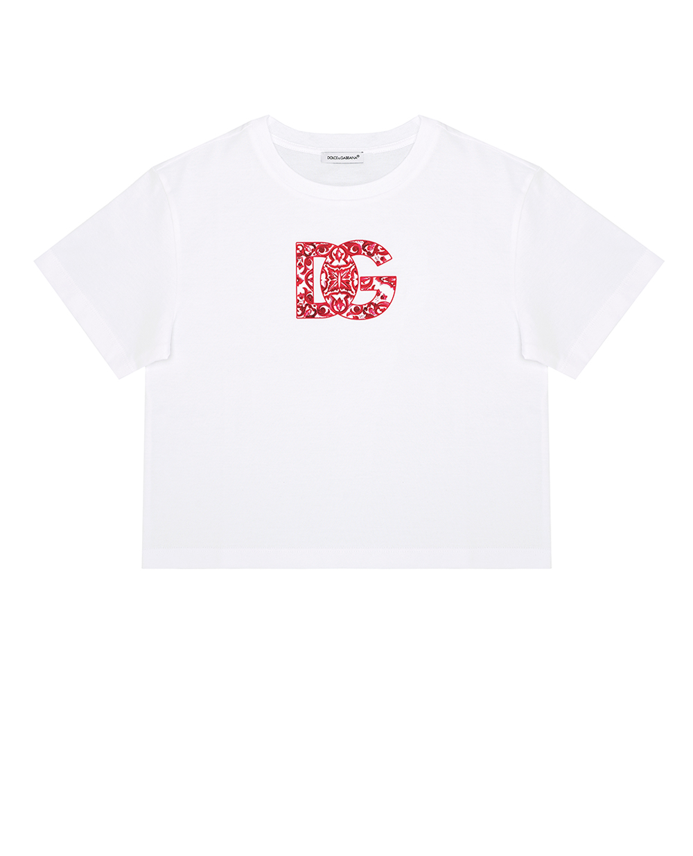 Дитяча трикотажна футболка Dolce&Gabbana Kids L5JTHW-G7KXQ-S, білий колір • Купити в інтернет-магазині Kameron