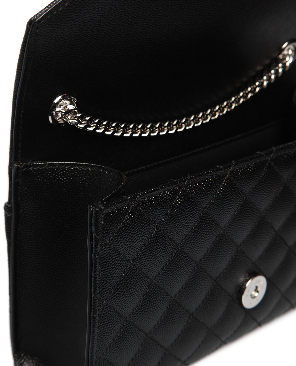 Шкіряна сумка Envelope Small Saint Laurent 600195-BOW92, чорний колір • Купити в інтернет-магазині Kameron