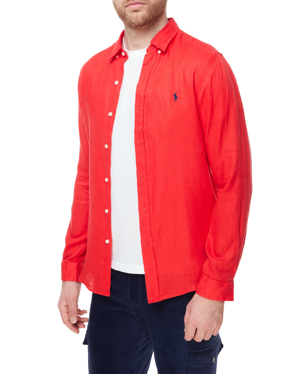 Льняная рубашка Polo Ralph Lauren 710829443018, красный цвет • Купить в интернет-магазине Kameron