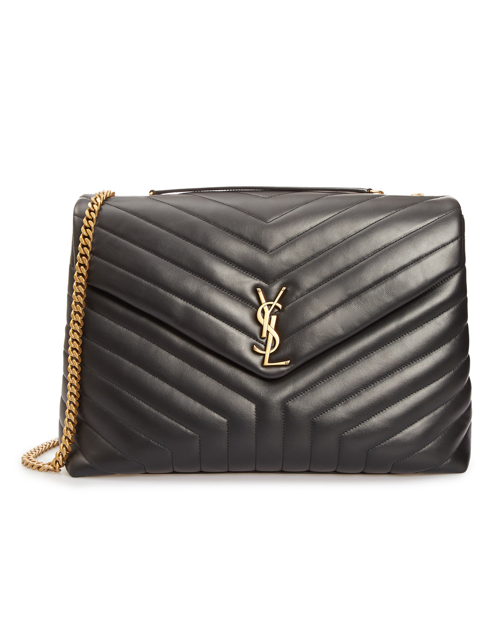Кожаная сумка Loulou Large Saint Laurent 574947-DV727, черный цвет • Купить в интернет-магазине Kameron