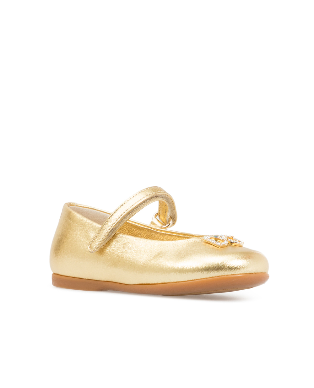 Кожаные балетки Dolce&Gabbana D20057-A6C66-, золотой цвет • Купить в интернет-магазине Kameron