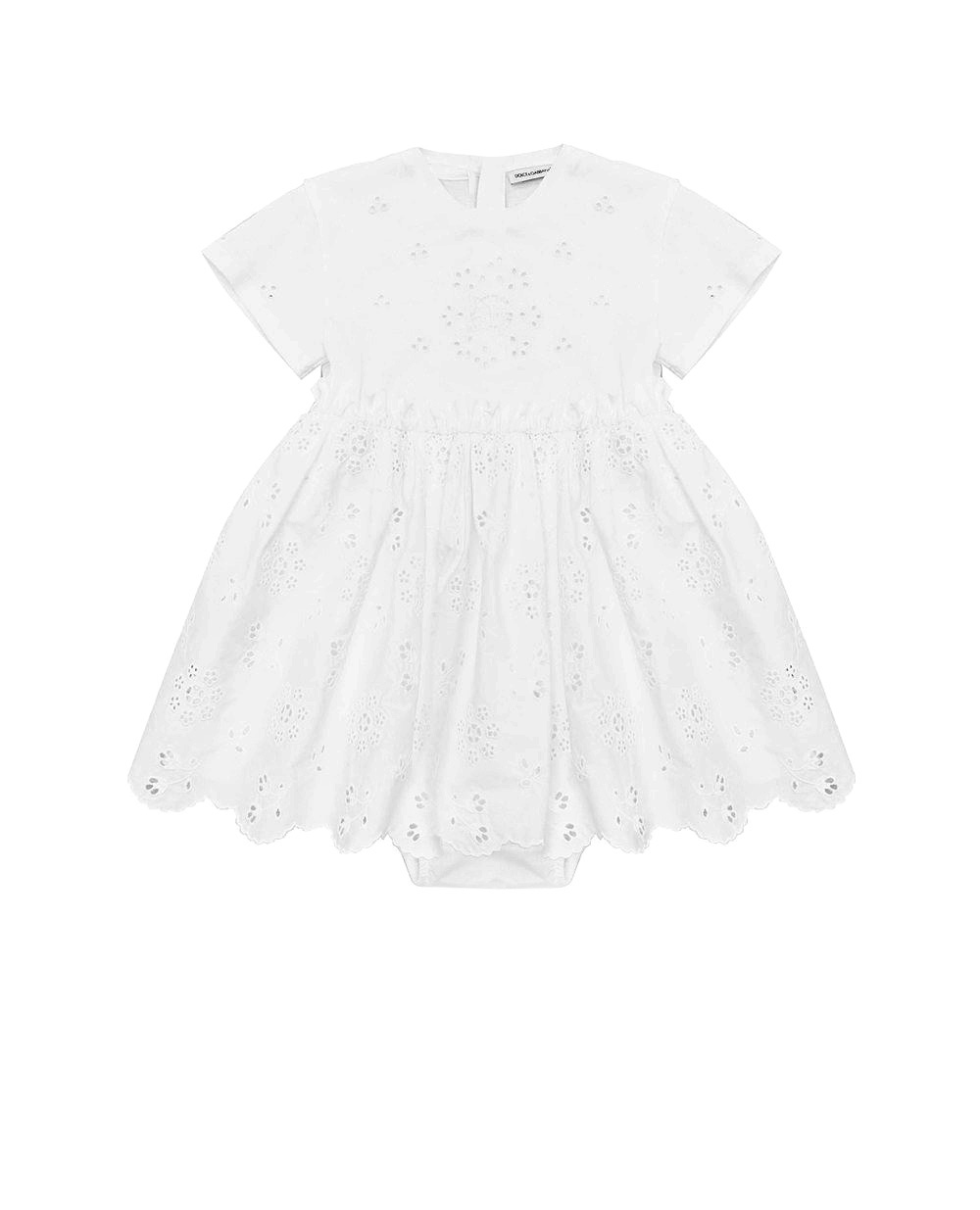 Детское платье Dolce&Gabbana Kids L2JD3W-G7B3B, белый цвет • Купить в интернет-магазине Kameron