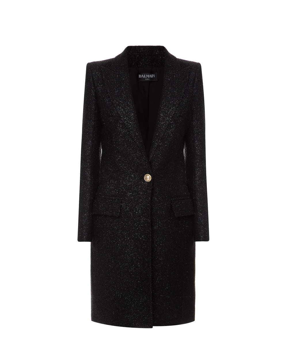 Шерстяное пальто Balmain SF18539W038, черный цвет • Купить в интернет-магазине Kameron