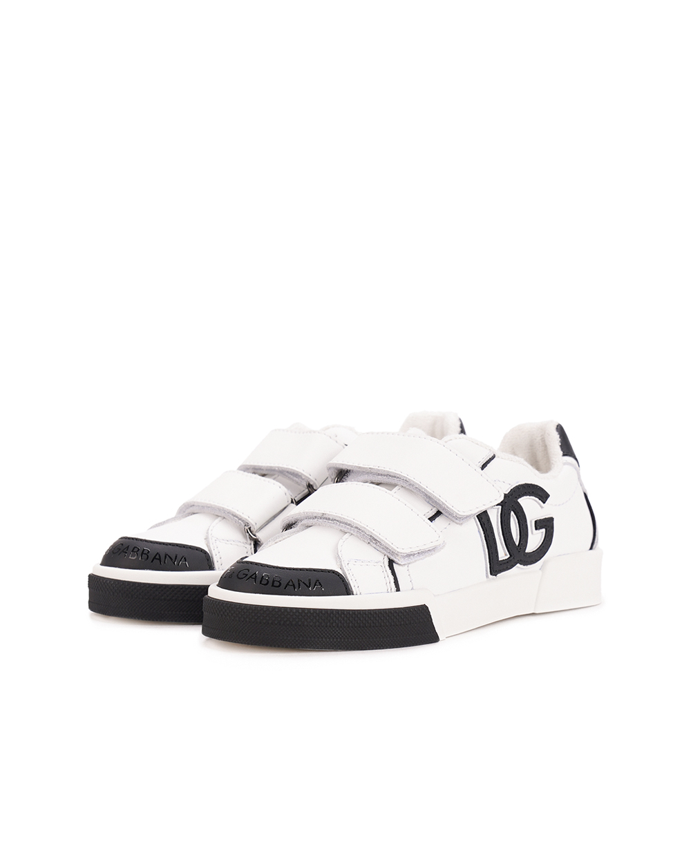 Детские кожаные кеды Dolce&Gabbana DA5133-A3394-M, белый цвет • Купить в интернет-магазине Kameron