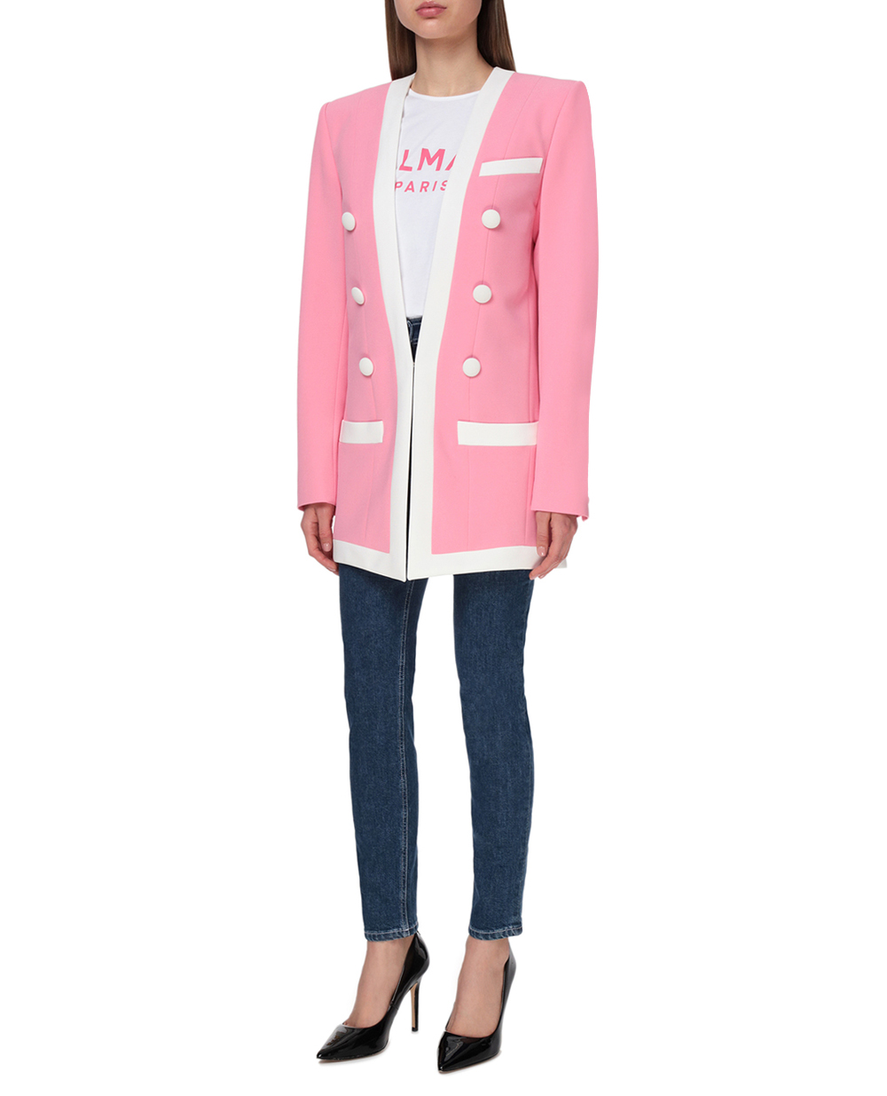 Жакет Balmain VF17576V089, рожевий колір • Купити в інтернет-магазині Kameron