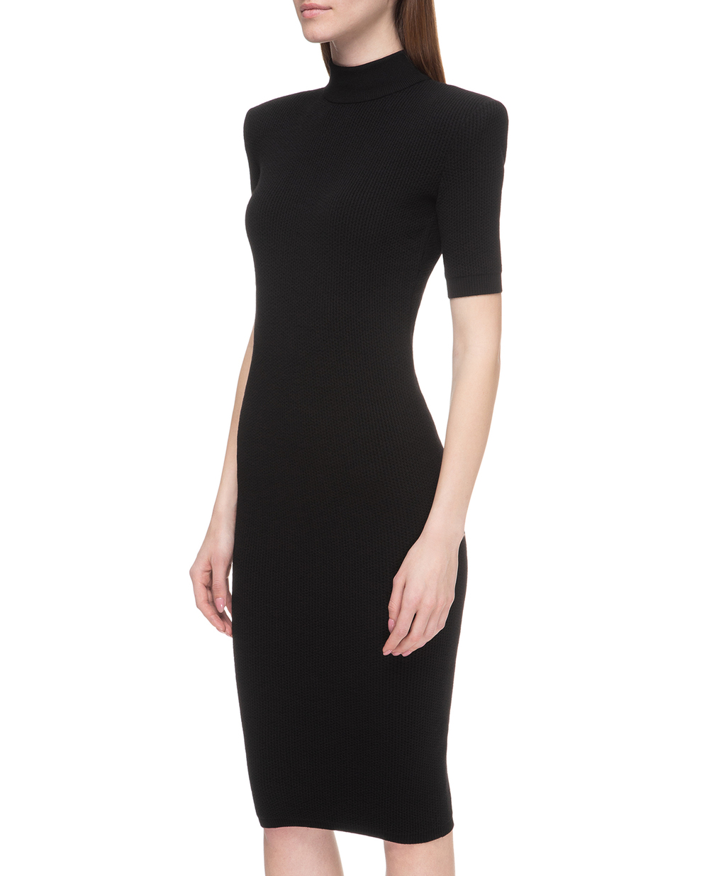 Шерстяное платье Balmain SF26372K488, черный цвет • Купить в интернет-магазине Kameron