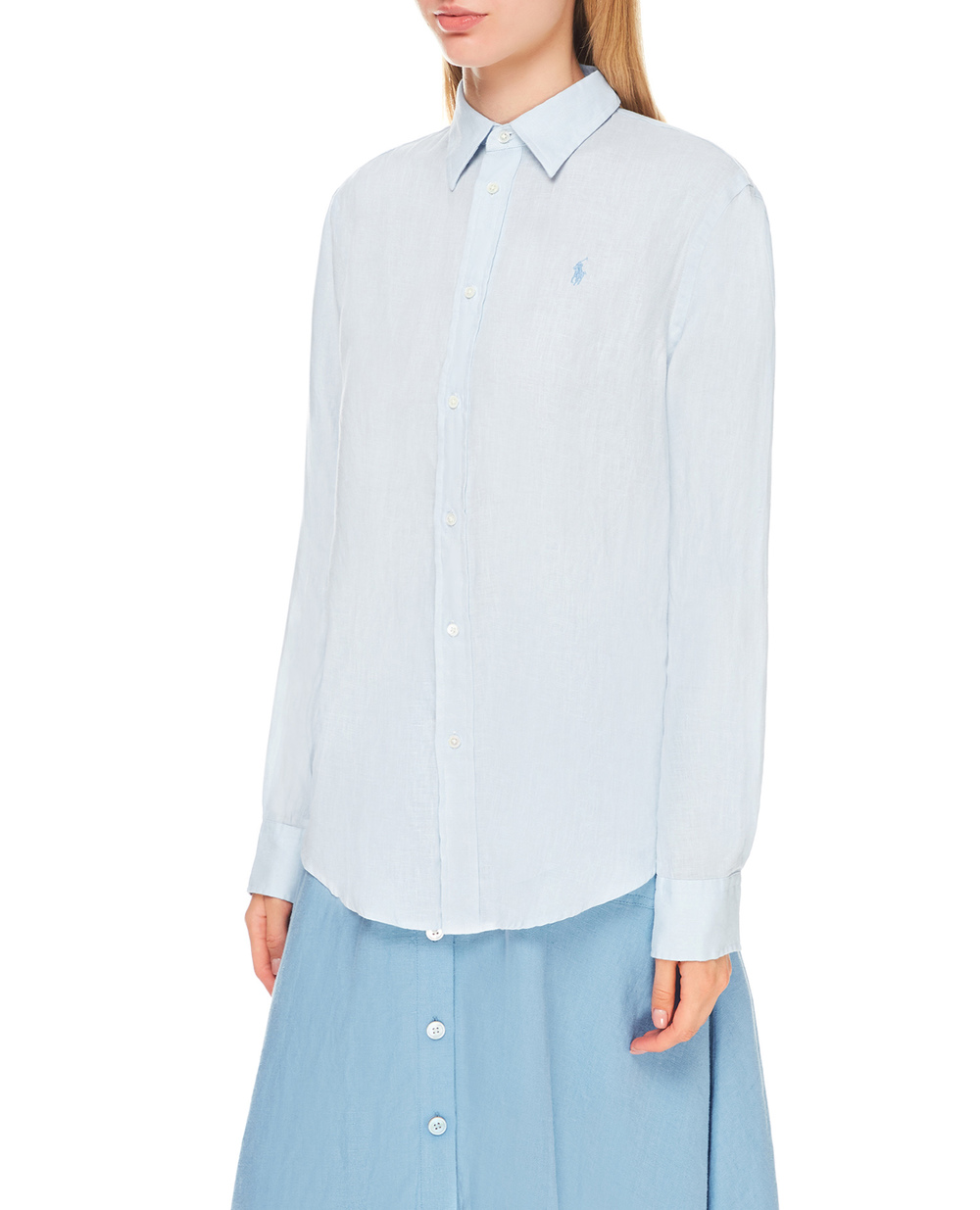 Лляна сорочка Polo Ralph Lauren 211827658007, блакитний колір • Купити в інтернет-магазині Kameron