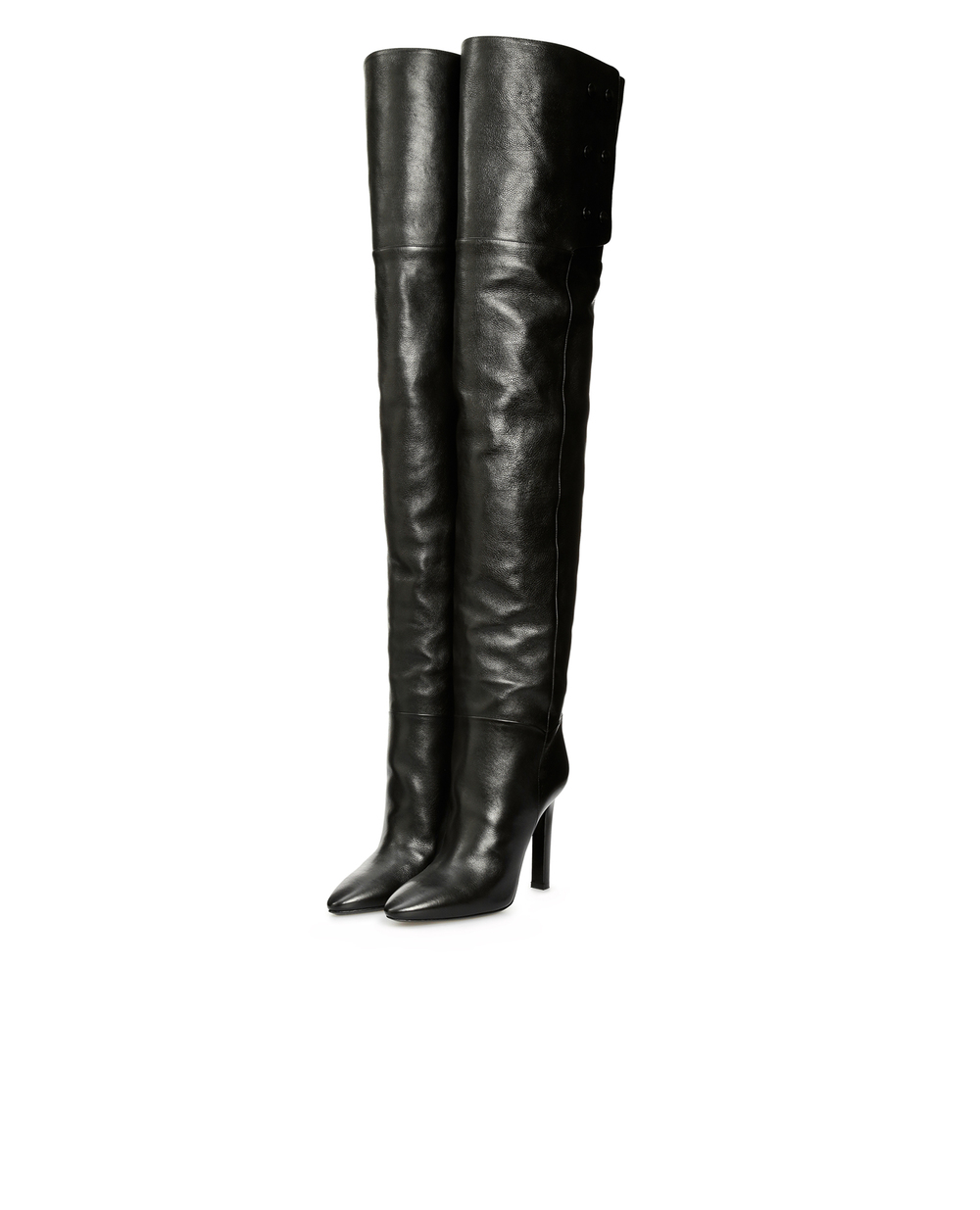 Шкіряні ботфорти Jane Saint Laurent 667631-25V00, чорний колір • Купити в інтернет-магазині Kameron