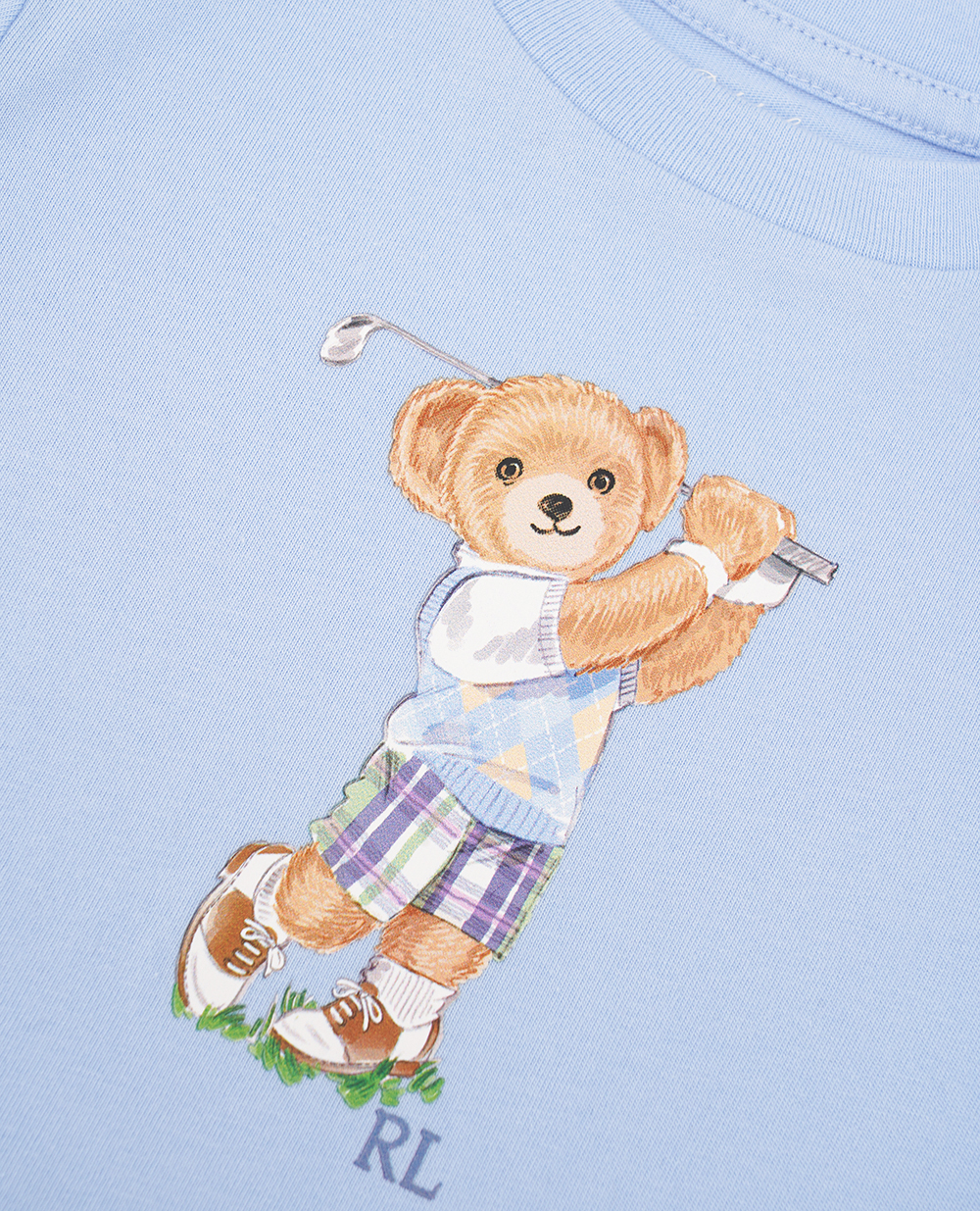 Детская футболка Polo Bear Polo Ralph Lauren Kids 320932547001, голубой цвет • Купить в интернет-магазине Kameron